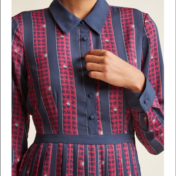 Just My Typist Shirt Dress in Clover Stripe - Picture 4 of 8